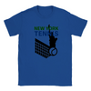 T-shirt featuring a graphic of tennis rackets and a ball with New York text