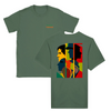 T-shirt featuring a graphic of a tennis tournament scene