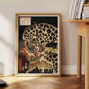 Utagawa Hirokage tiger ukiyo-e poster in gray and green