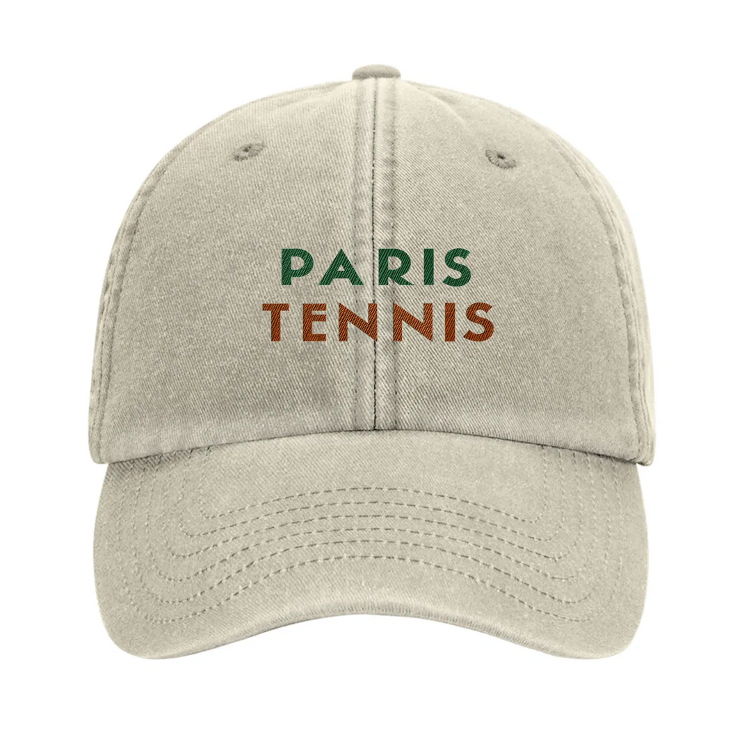 Cap featuring a vintage Paris Tennis embroidered logo design