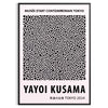Black and white dots pattern by Yayoi Kusama in minimalist style