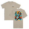 T-shirt con una grafica dinamica di basket in colori vivaci