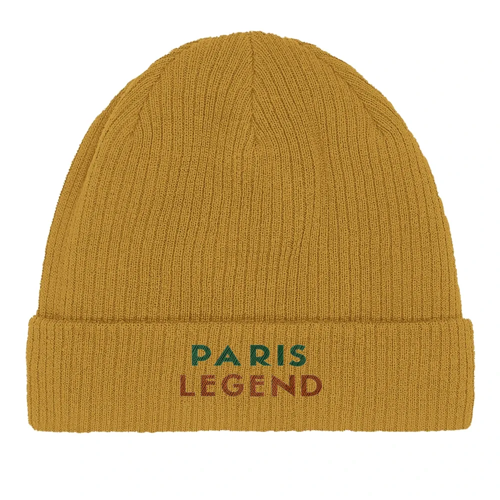 Embroidered beanie featuring a tennis design inspired by Paris.