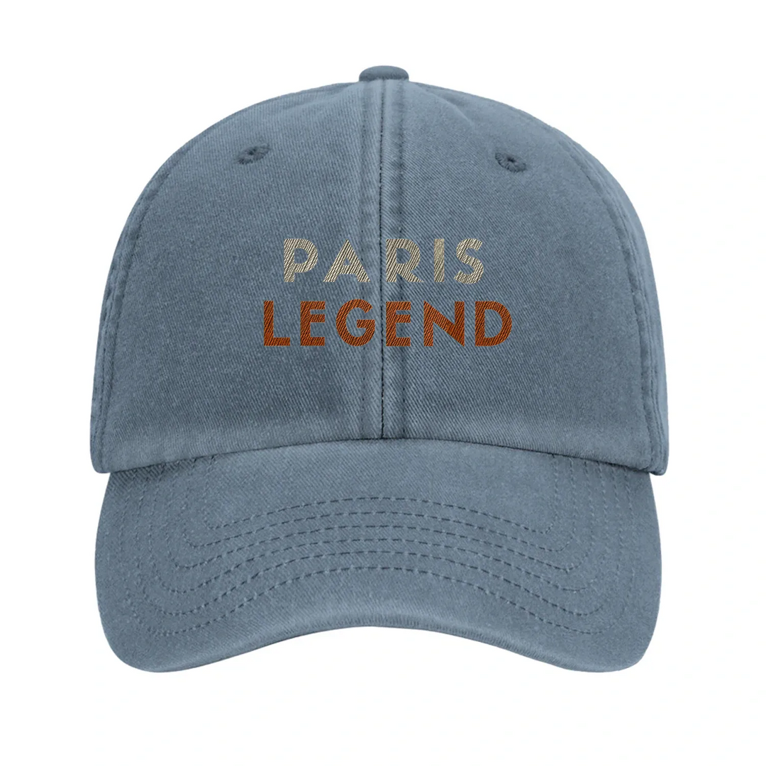 Embroidered cap featuring a vintage tennis design with Paris landmarks