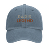 Embroidered cap featuring a vintage tennis design with Paris landmarks