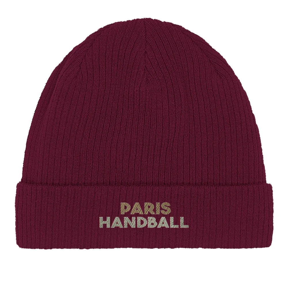 Embroidered beanie featuring the Paris Handball logo and ribbed cuff