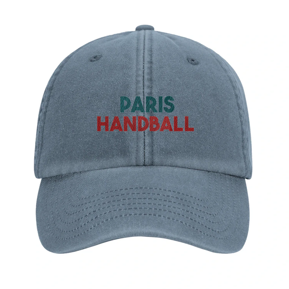 Embroidered cap featuring a vintage Paris Handball logo design