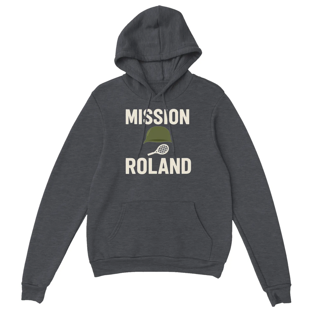 Hoodie featuring the Mission Roland Tennis logo in a bold graphic design