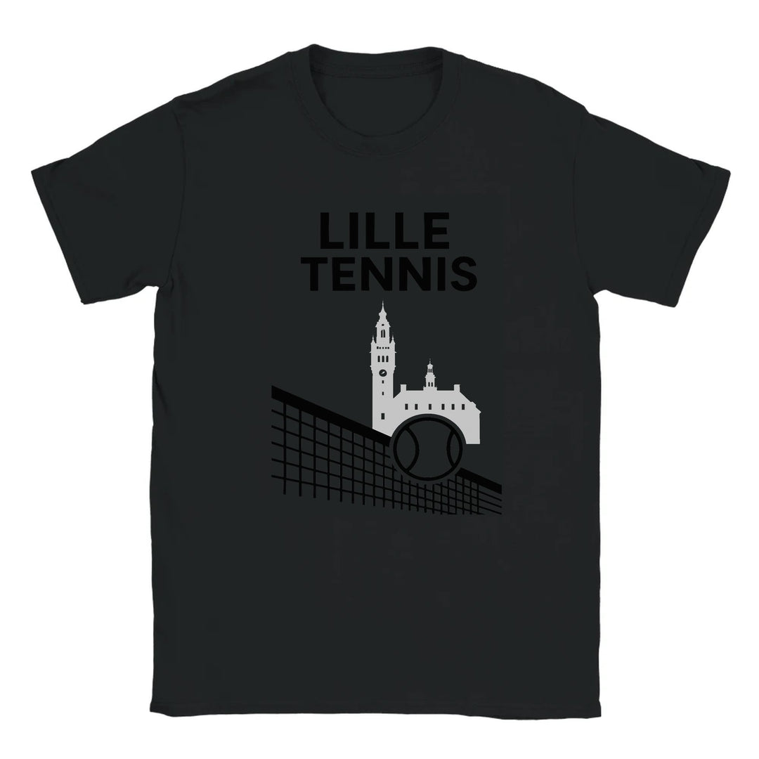 T-shirt featuring a graphic of a tennis player in action