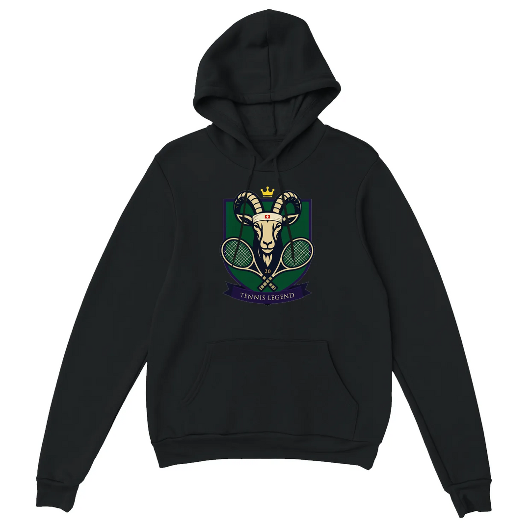 Hoodie with a graphic print of Roger Federer, the Tennis GOAT
