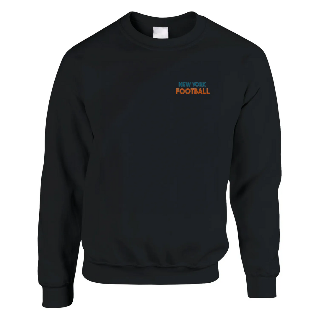 Printed sweater featuring an embroidered New York football design