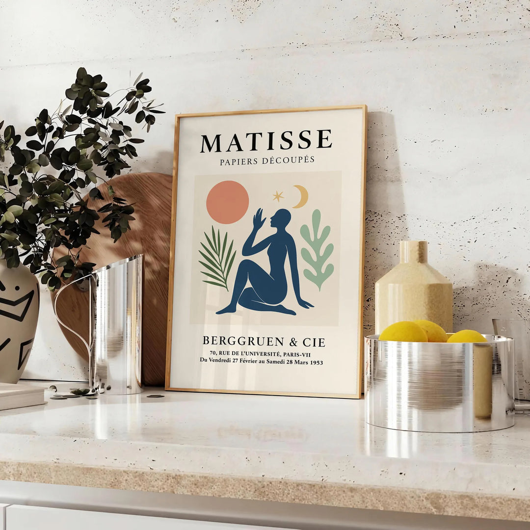 Forme astratte in carta ritagliata di Matisse in arancione e grigio