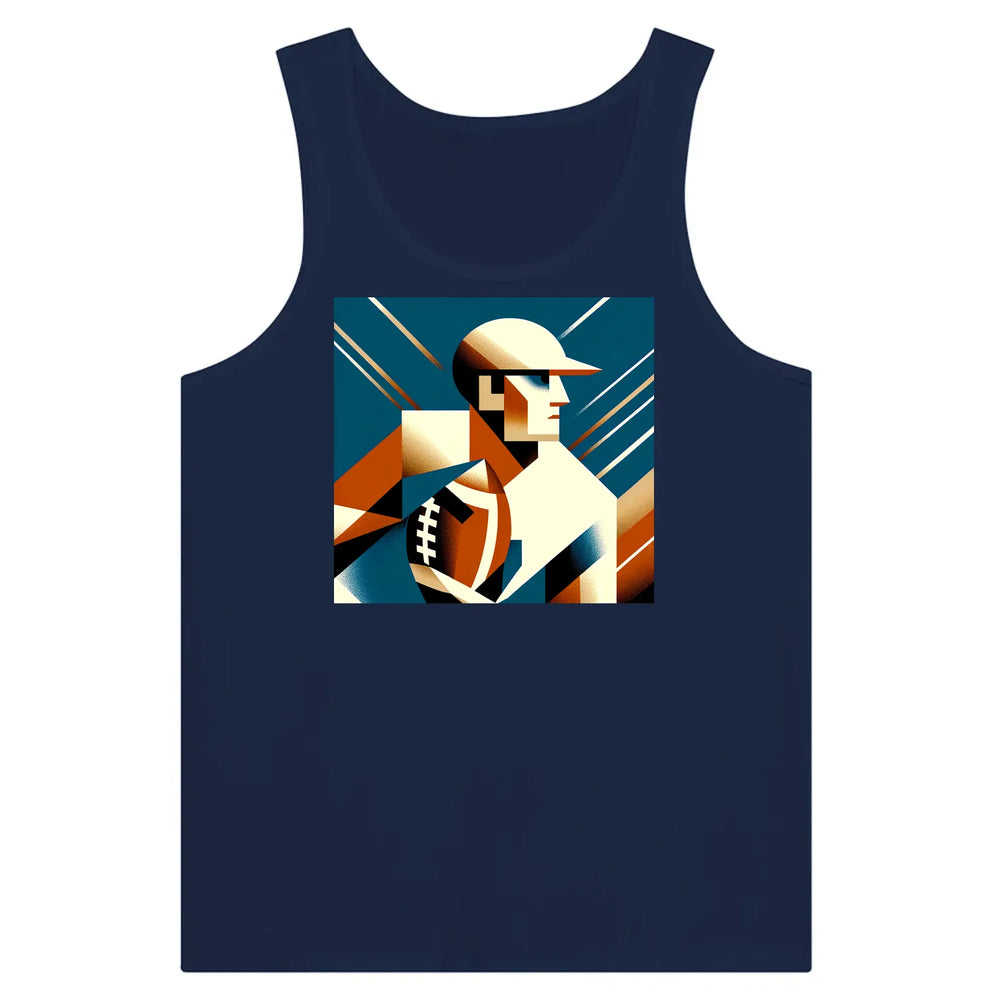 Tank top featuring an illustration of an American football helmet