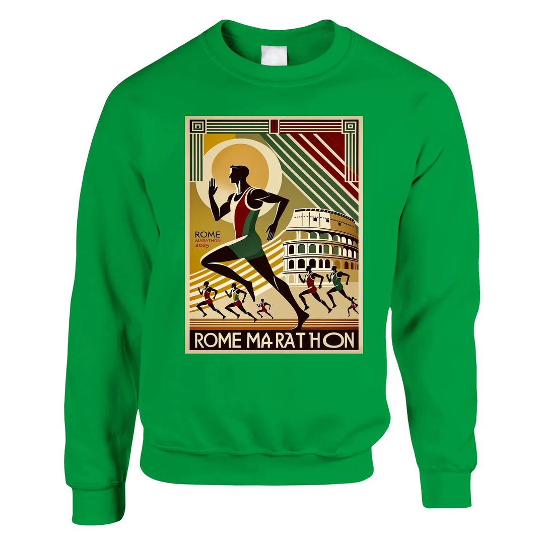 Unisex sweater with a graphic print of the Rome Marathon logo