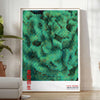 Affiche Flow de Yayoi Kusama marron et vert design abstrait contemporain
