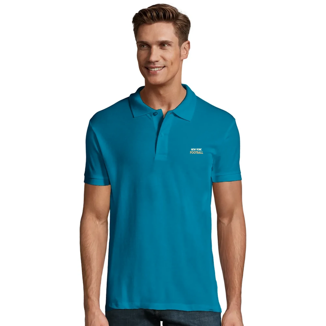 Embroidered polo shirt showcasing the New York football crest