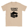 T-shirt featuring a graphic of tennis players in Sydney