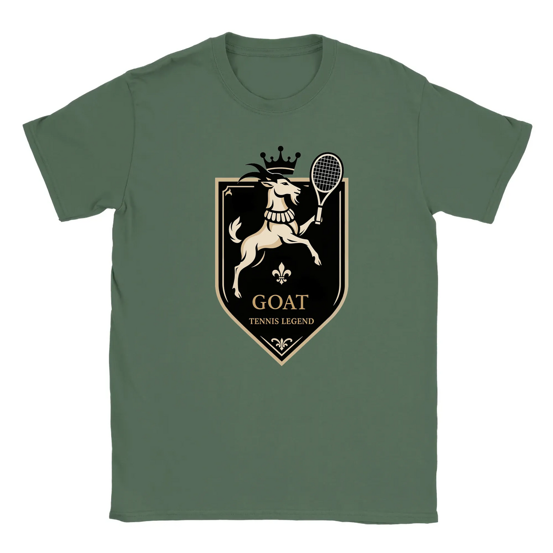 T-shirt featuring a graphic of a tennis player in action