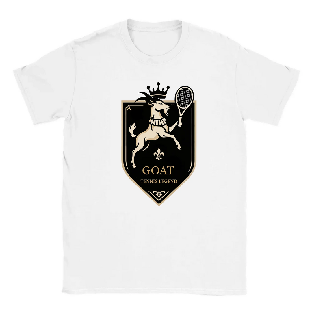 T-shirt featuring a graphic of a tennis player in action