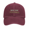 Embroidered cap featuring a vintage New York Football 1 design