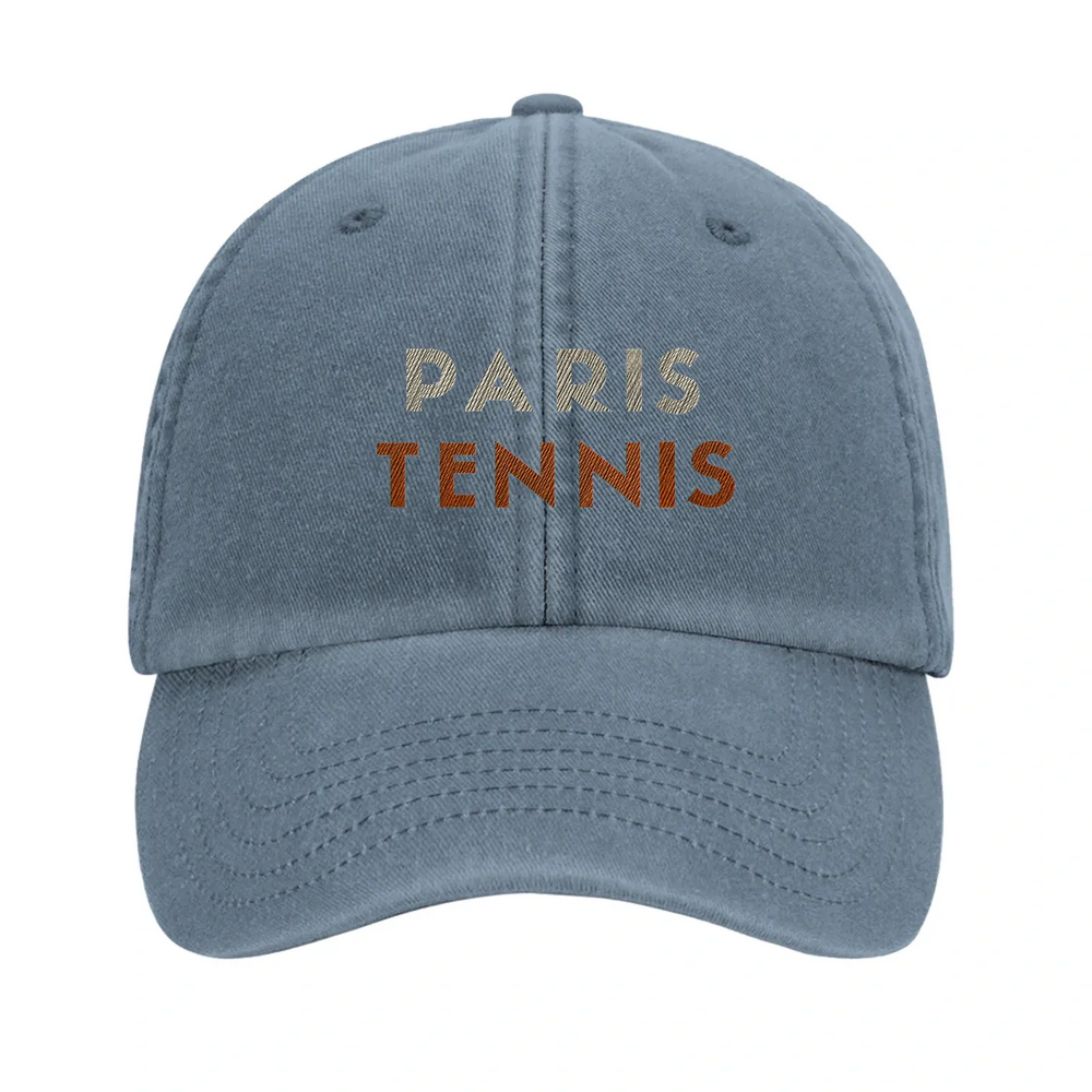 Embroidered cap featuring a vintage Paris Tennis 3 design