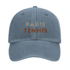 Embroidered cap featuring a vintage Paris Tennis 3 design