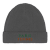 Embroidered beanie featuring a Paris Tennis 1 design in a playful style