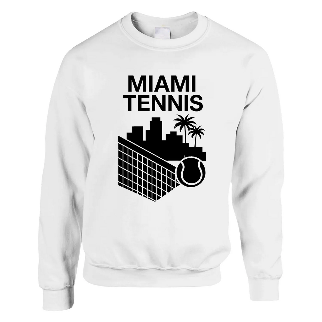 Sweater featuring a graphic print of Miami Tennis with bold colors