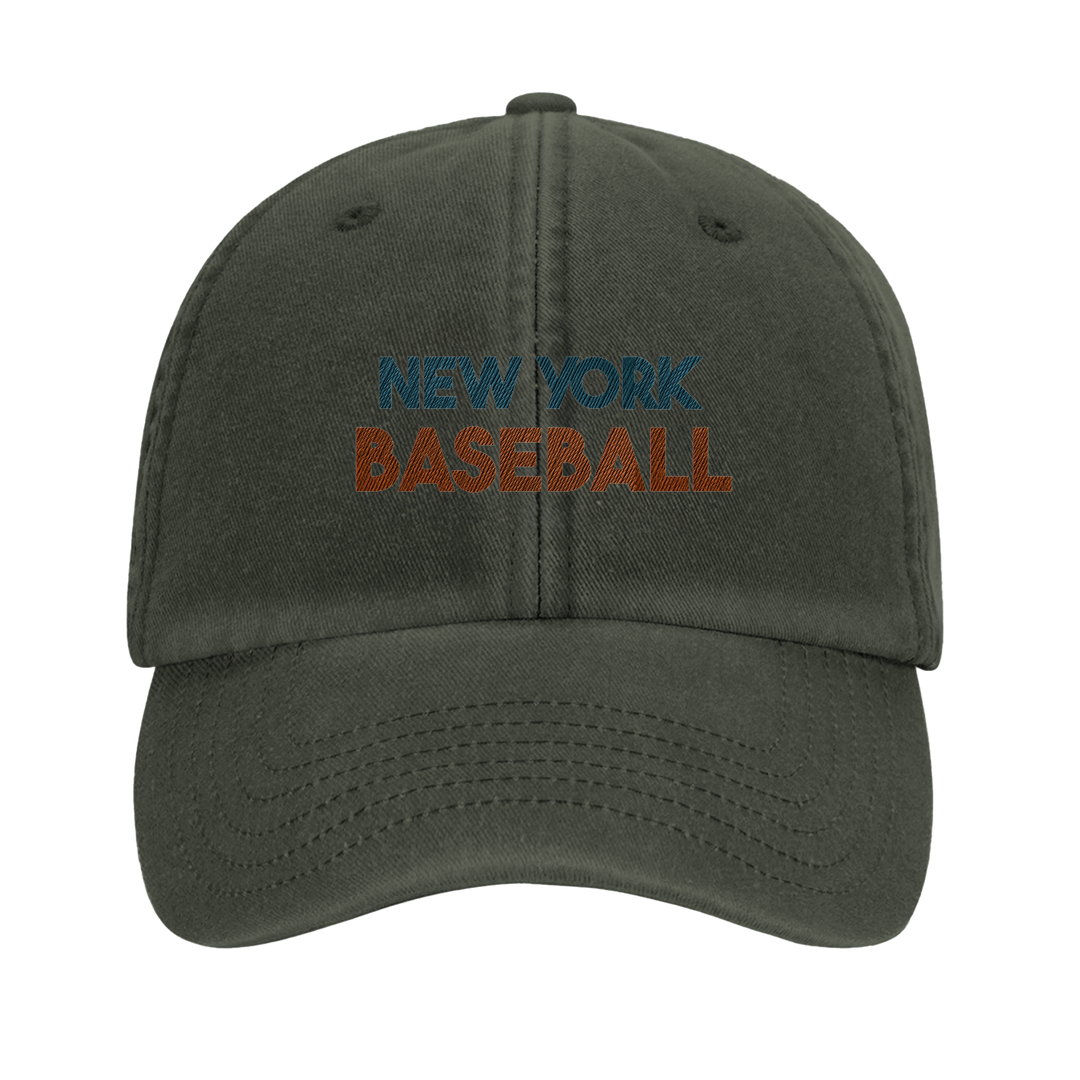Gorra bordada con un logo de béisbol vintage de Nueva York