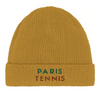 Embroidered beanie featuring a Paris Tennis 1 design in a playful style