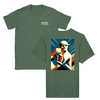 T-shirt featuring a graphic of an American football and player silhouette