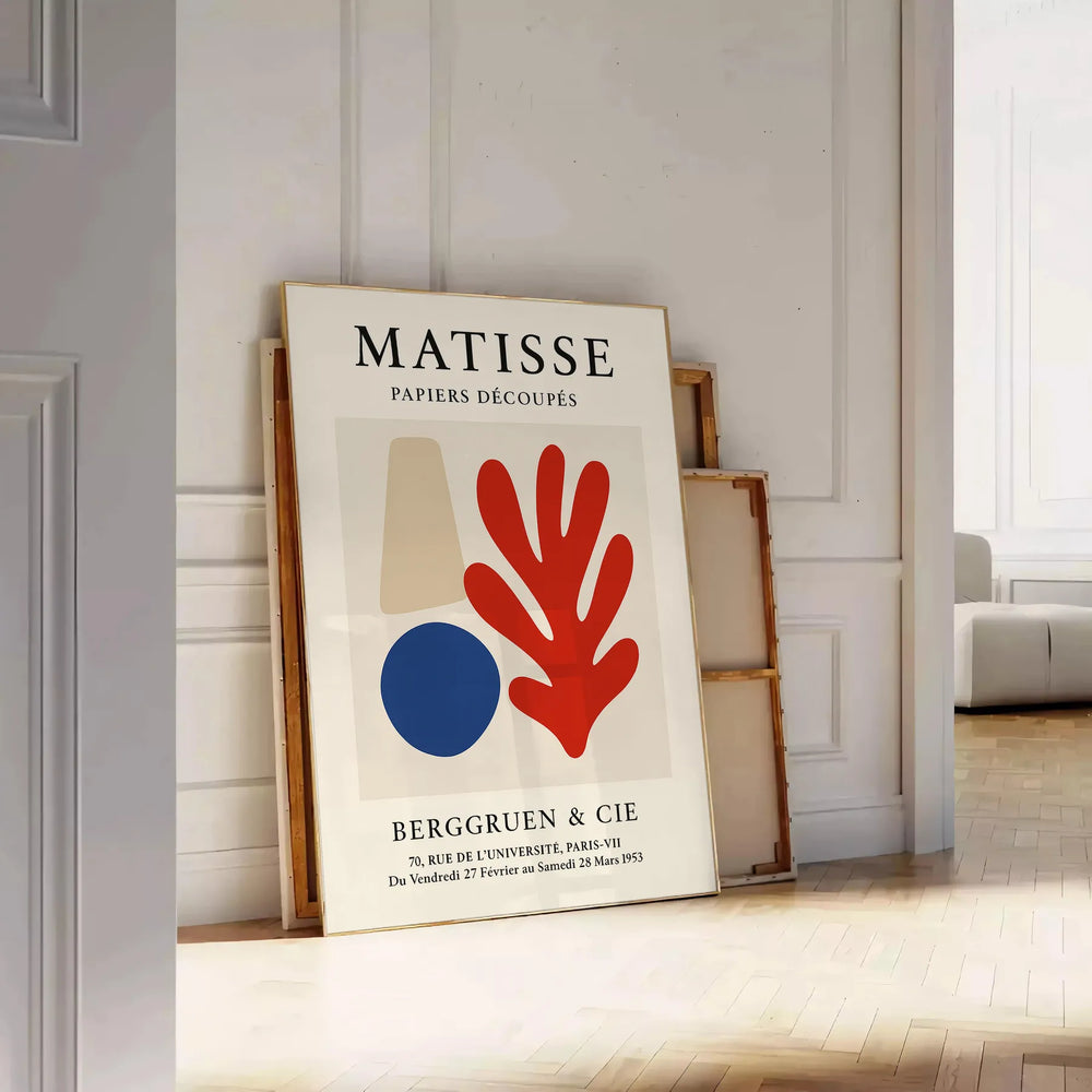 Gray and orange Matisse Papiers Découpés abstract shapes poster