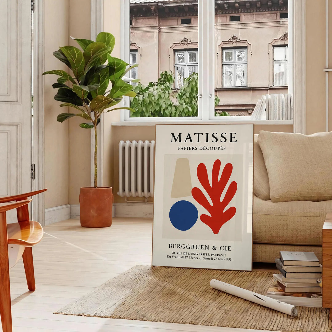 Poster Matisse Papiers Découpés abstrakte Formen grau und orange