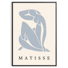 Abstract silhouette of a reclining nude in blue and white