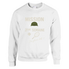 Crewneck sweater featuring 'Mission 2ème Semaine Tennis' text in bold font
