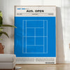 Illustration of a tennis court with players at the Australian Open Grand Slam