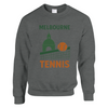 Unisex sweater featuring a retro tennis court graphic inspired by Melbourne