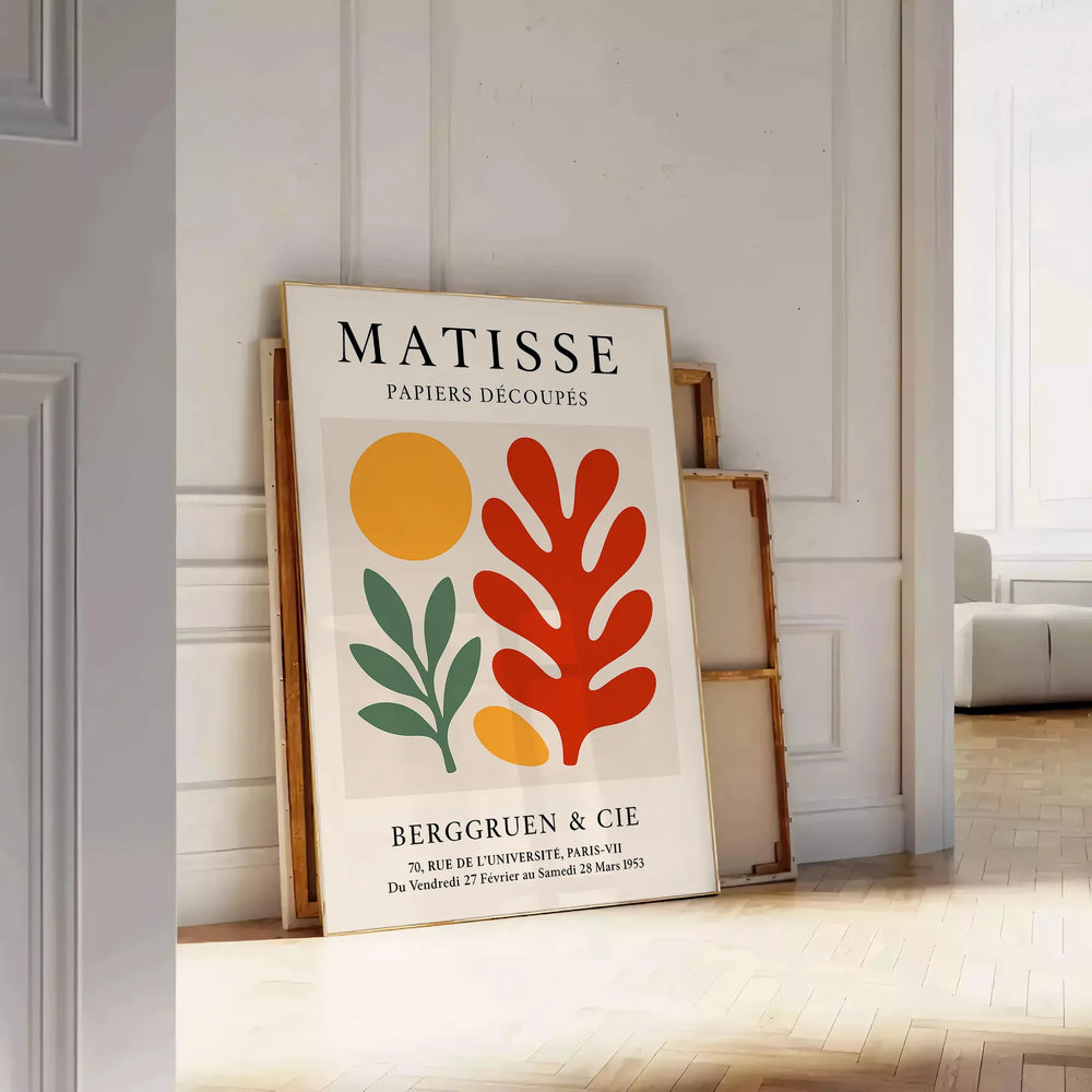 Poster showing Matisse Papiers Découpés green and orange cut-paper collage
