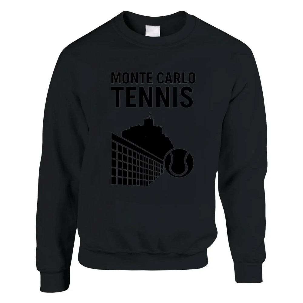 Sweater featuring a graphic print of tennis elements inspired by Monte Carlo