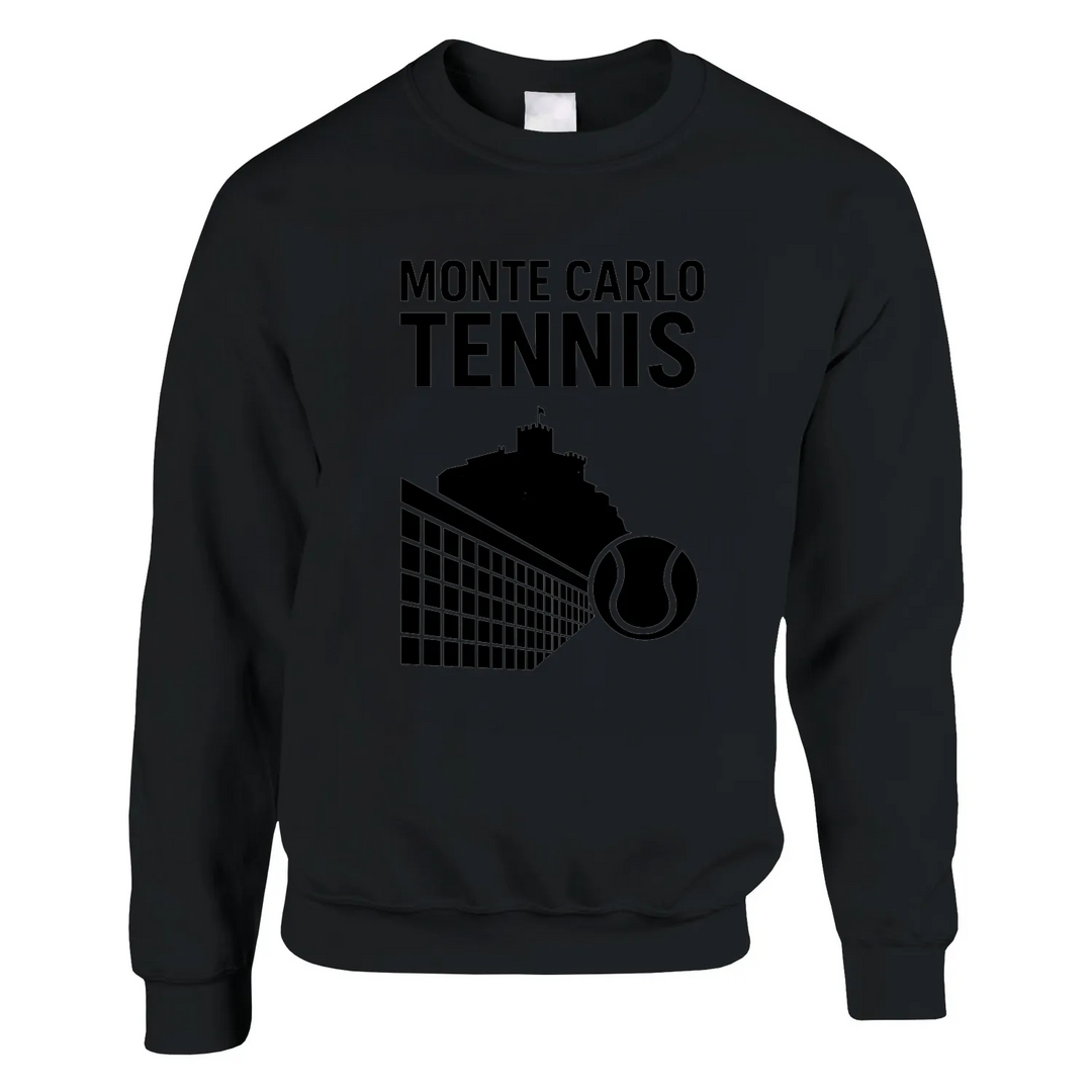 Sweater featuring a graphic print of tennis elements inspired by Monte Carlo