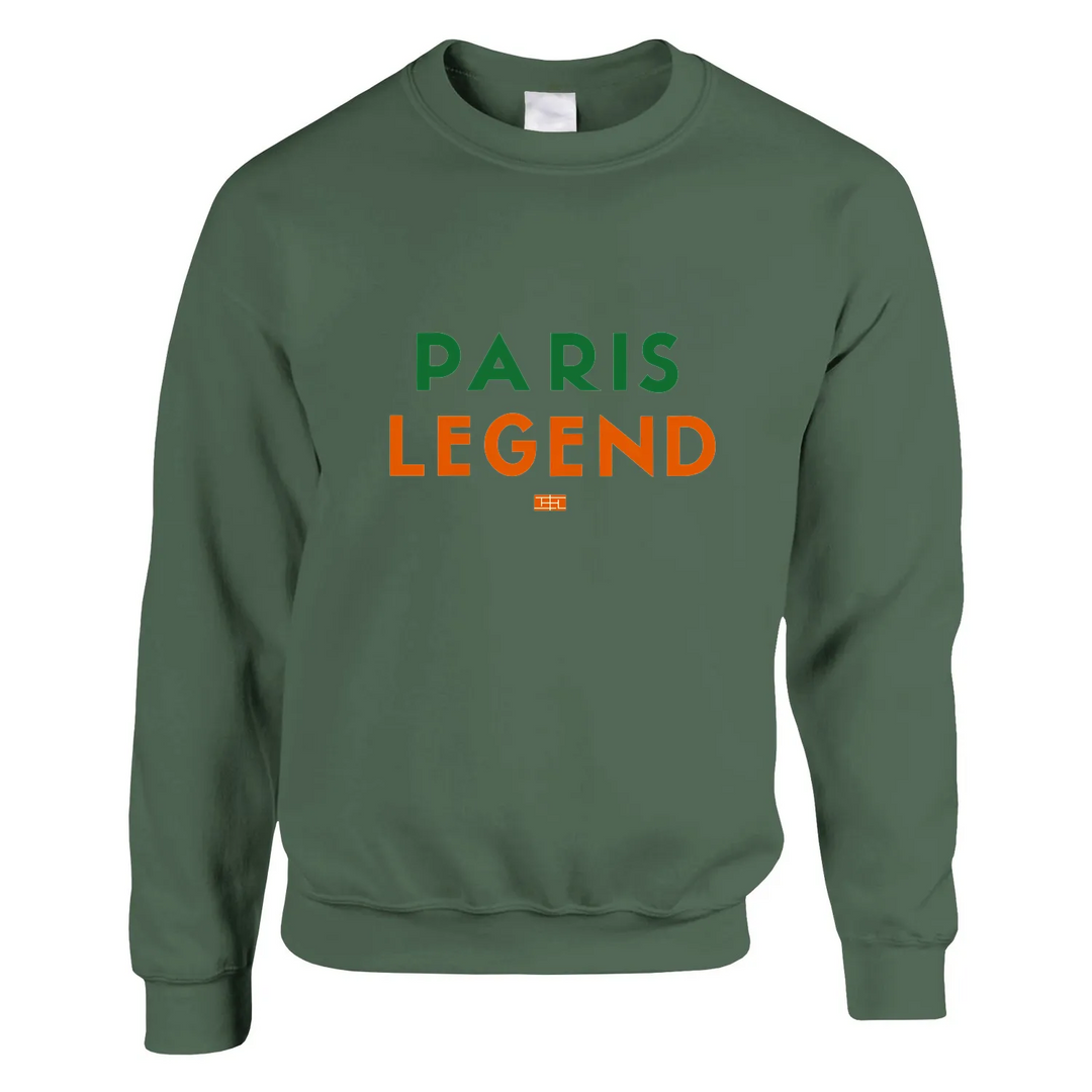 Crewneck sweater featuring a graphic print of a tennis player in Paris