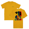 T-shirt featuring a graphic of a tennis tournament scene