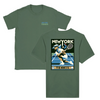 T-shirt featuring a graphic of a tennis player in action against a New York skyline