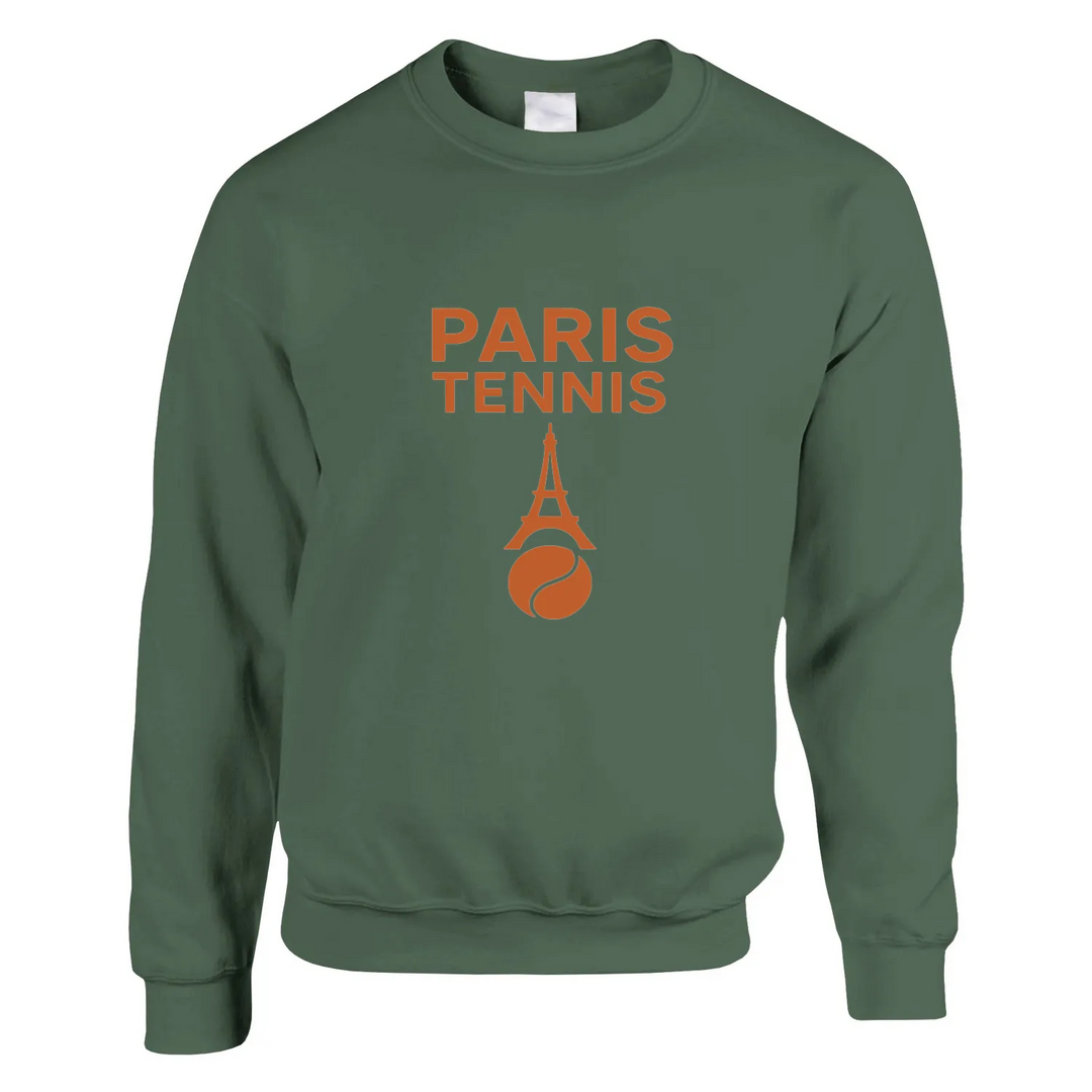 Crewneck sweater featuring a graphic of tennis in Paris
