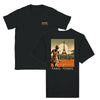 T-shirt featuring a graphic print of tennis elements and the Eiffel Tower