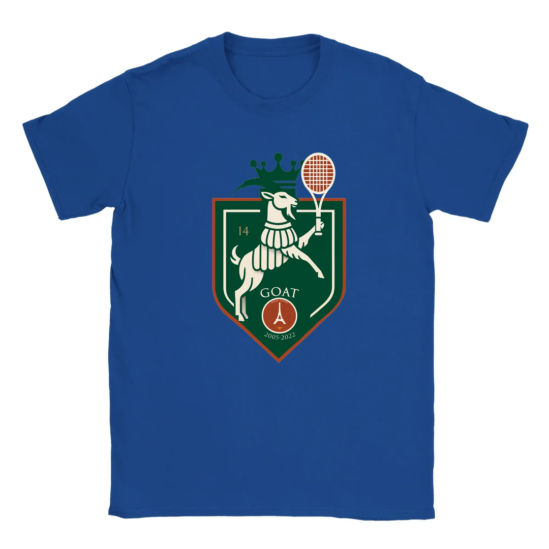 T-shirt featuring a graphic of Rafael Nadal in action at the Paris tennis tournament