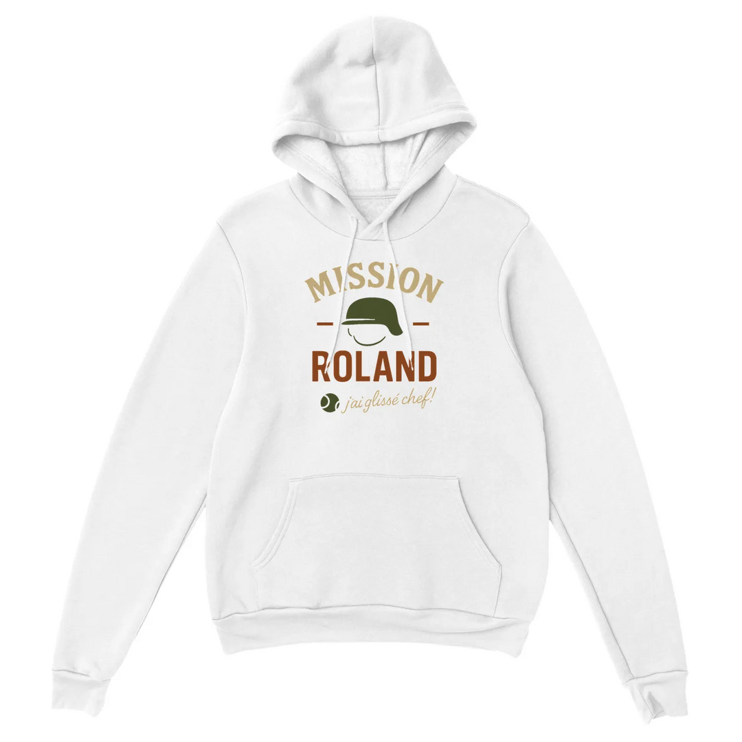 Hoodie featuring the Mission Roland Tennis logo on the chest