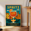 Illustration of a Spritz cocktail in orange and blue tones