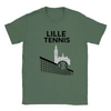 T-shirt featuring a graphic of a tennis player in action