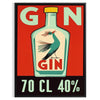 Retro minimalist illustration of a gin cocktail in orange and red hues